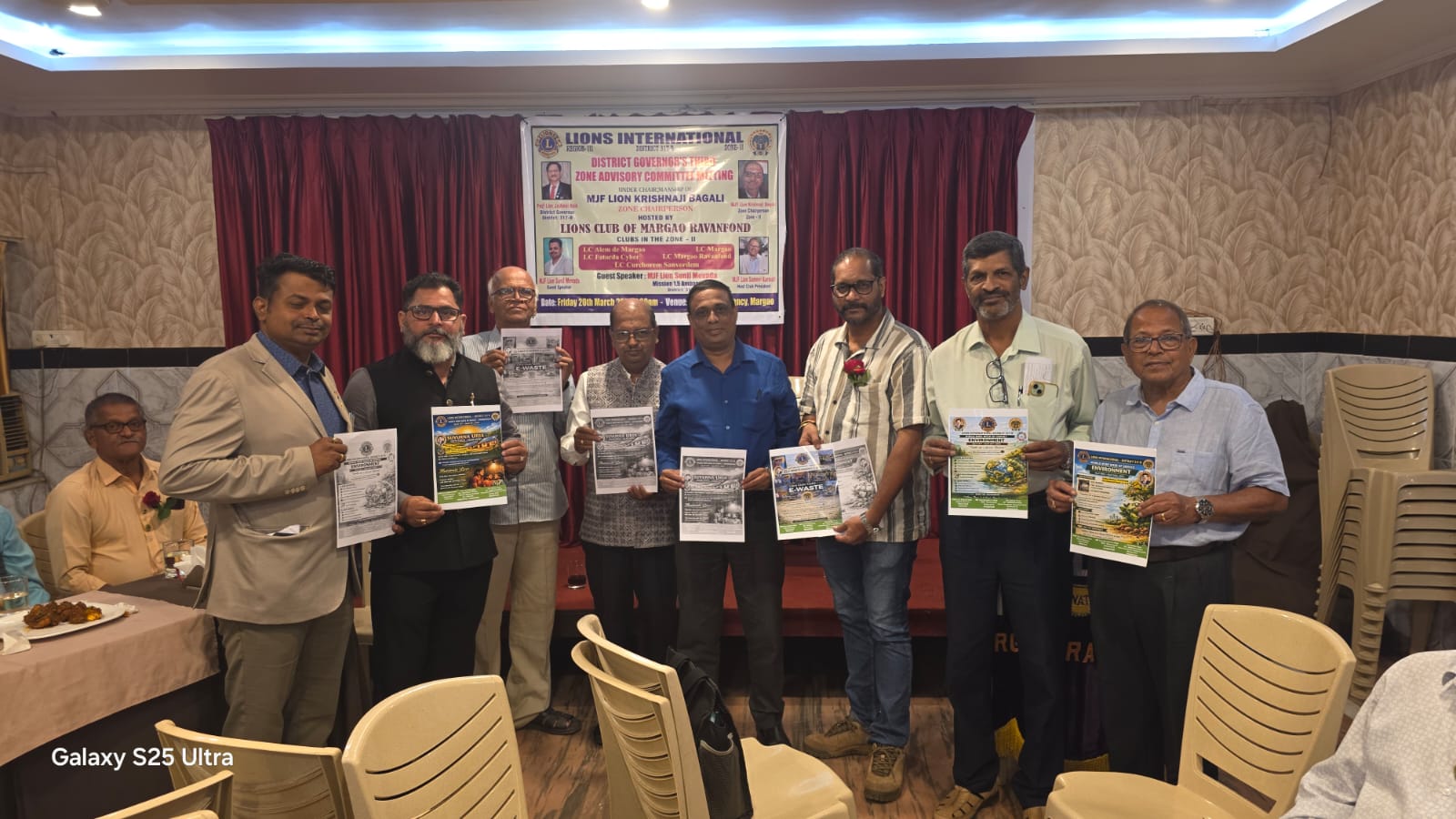 At The Third Zone Advisory Met The Lion Members of LC MArgao Ravanfond, Curchorem Sanvordem, Fatorda Cyber City, Alem De Margao, Margao With The World Wide Week of Service and Released The Brochures
