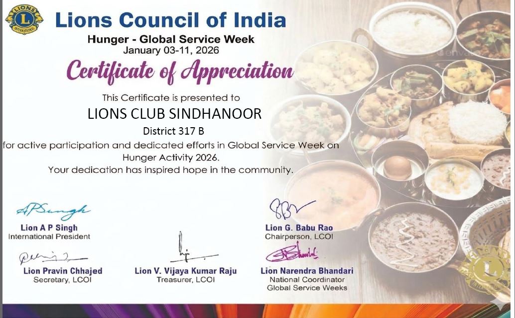 Distribution of Certificates by LCOI to Clubs in Our Ditrict For Their Outstanding Performance For The Hunger Week of Service
