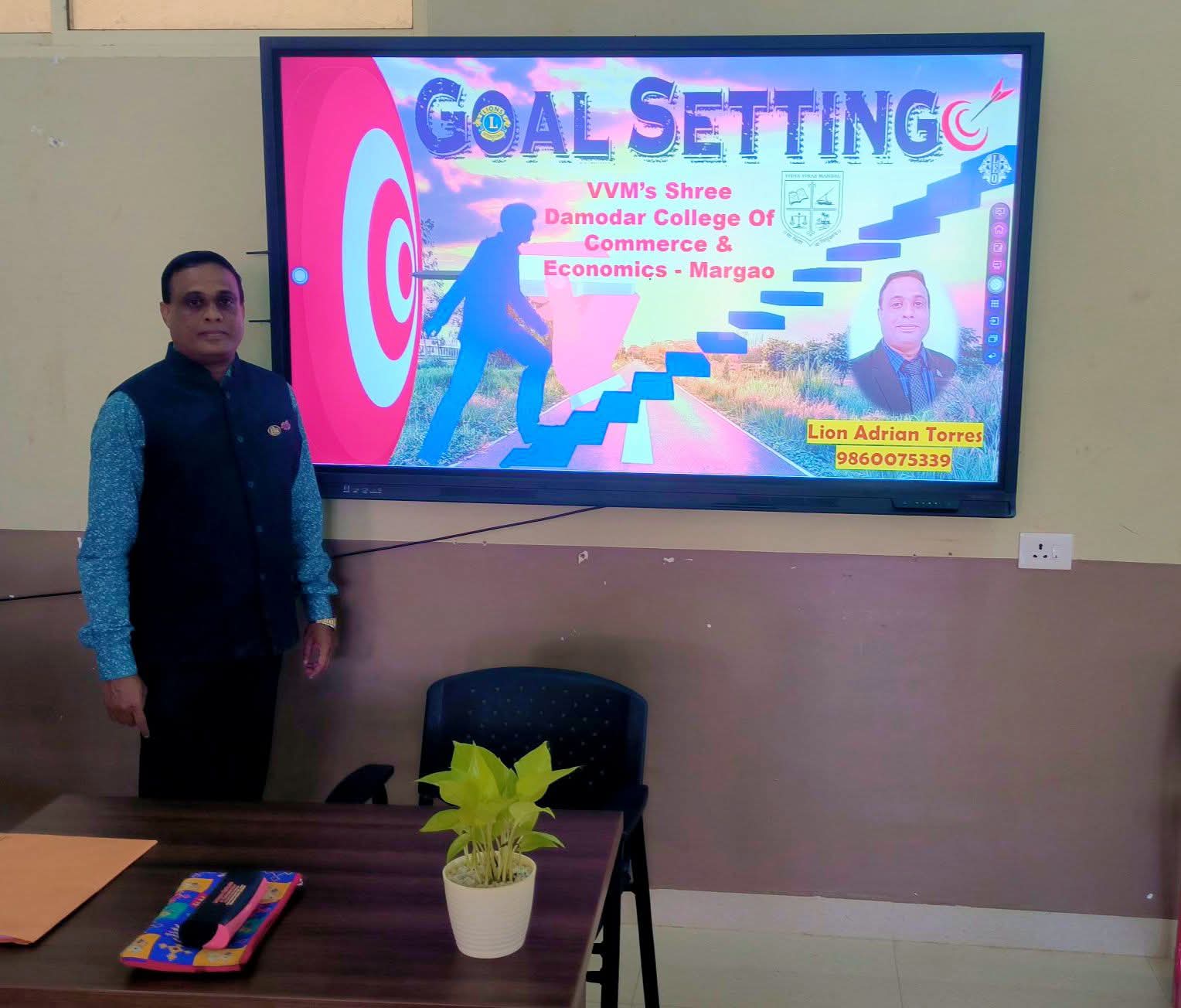 LAS Leo Advanced Sessions with Training As ALLI to VVMs Damodar College Margao Students and Future LEO with Leo International Training on Goal Setting with Leo Club of Salcete