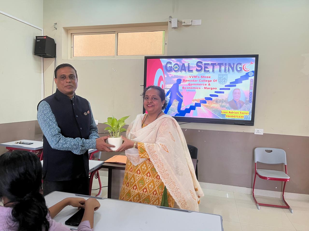 LAS Leo Advanced Sessions with Training As ALLI to VVMs Damodar College Margao Students and Future LEO with Leo International Training on Goal Setting with Leo Club of Salcete