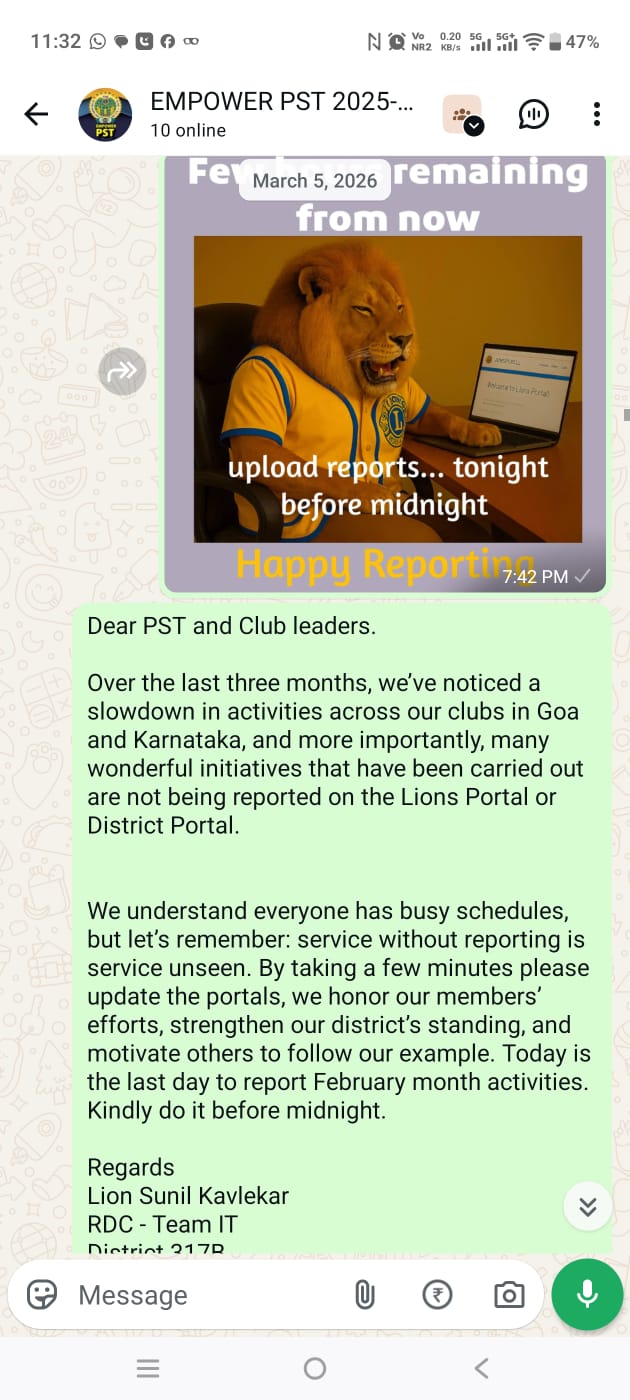 Circulation of Flyers for activity reporting for the month of March 26