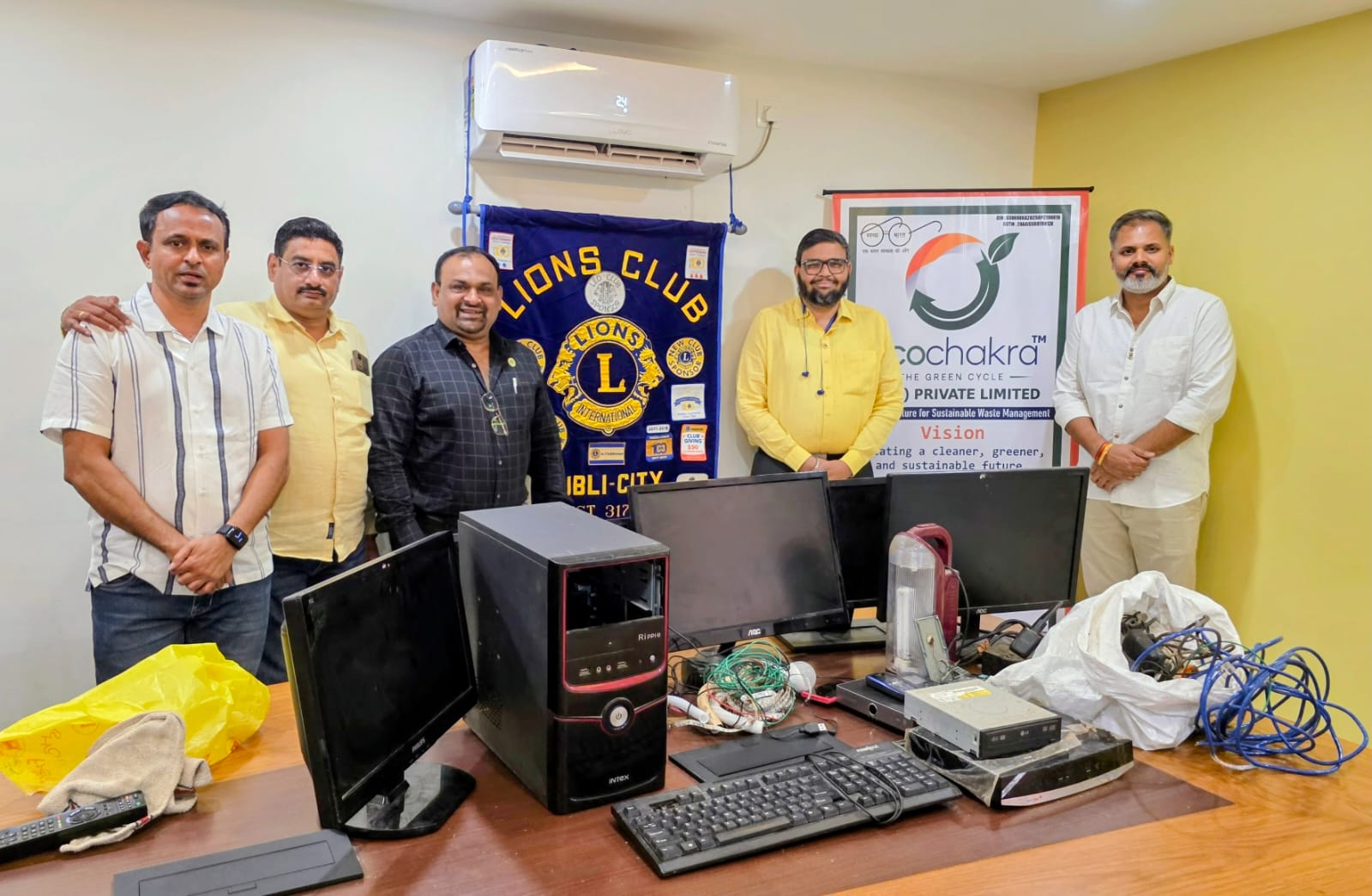On 23rd April 2026, in accordance with District Protocol to observe Environment Week , we—the P S T and members of the Lions Club of Hubli City —successfully organized an E-Waste Collection Drive .