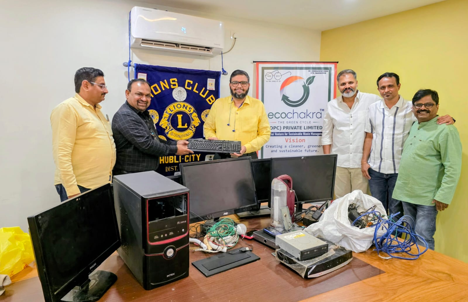 On 23rd April 2026, in accordance with District Protocol to observe Environment Week , we—the P S T and members of the Lions Club of Hubli City —successfully organized an E-Waste Collection Drive .