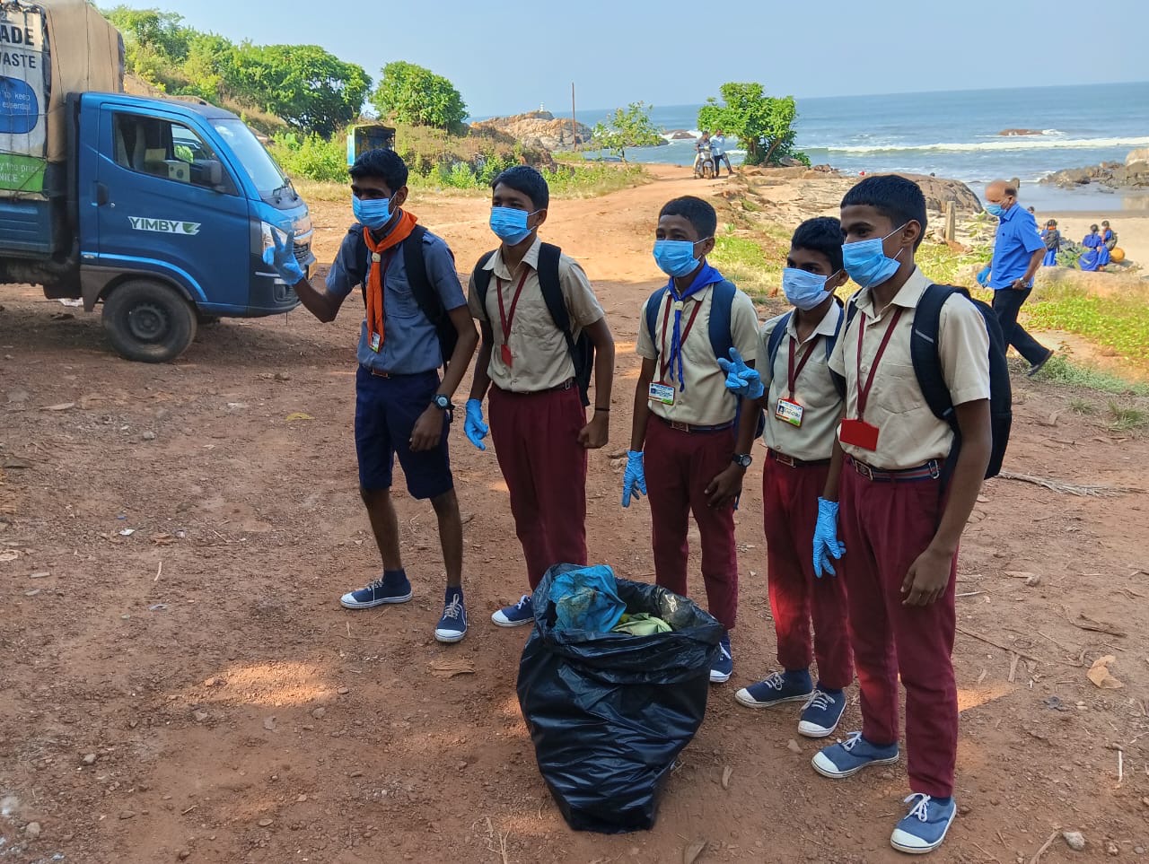Beach cleanup drive at Vagator Beach 