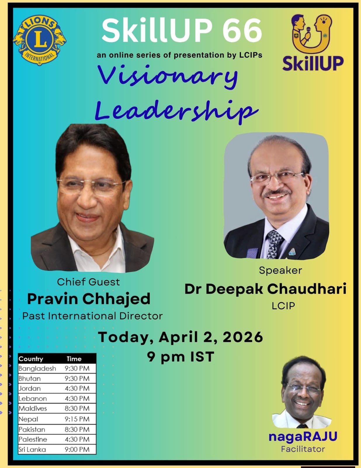 Attended Online Training Event 66 Skill Up by LCIP Dr Deepak Chaudhari on the Topic Visionary Leadership