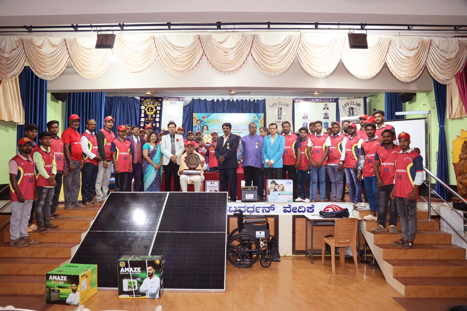 HONOURING THE YOUTH CLUB BY LIONS CLUB OF SIRSI DURING DG VISIT