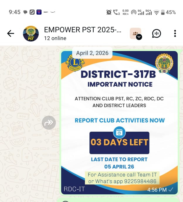 REPORTING FLYER CIRCULTION ON DIST 317B EMPOWER WHATS APP GROUPS