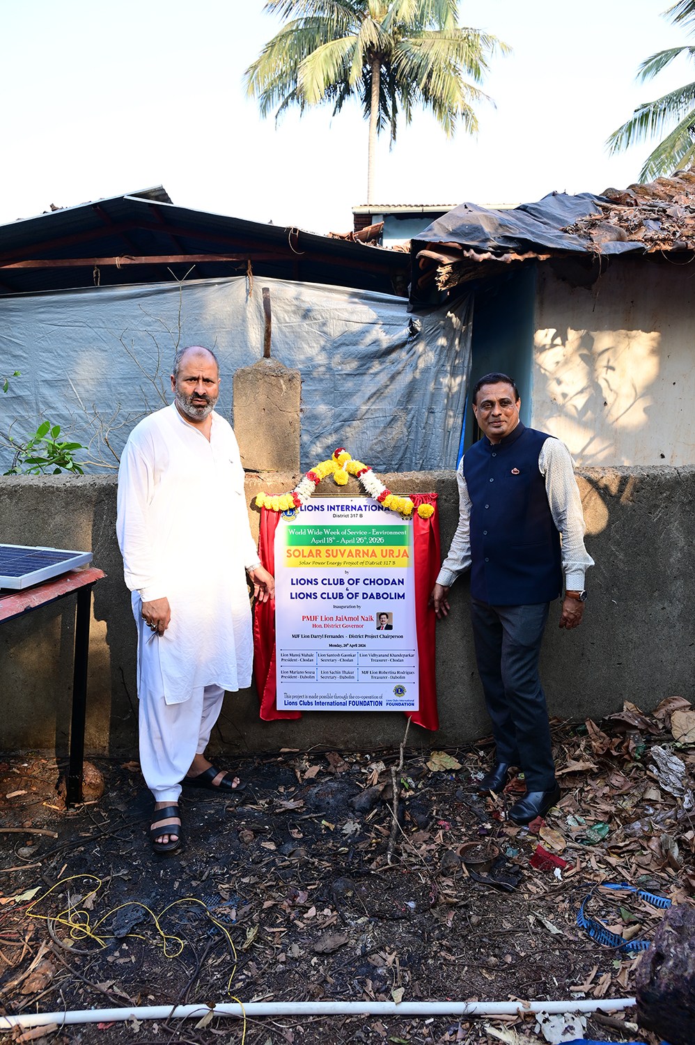 5 Houses were Illuminated with District Suvarna Urja Project  at Chorao Village by LC Chodan and LC Dabolim During Environment Week of WWW