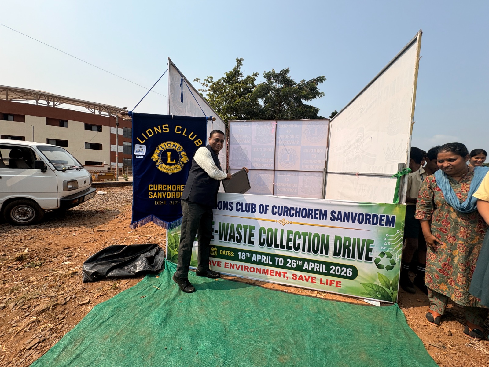 Visited Lions Club of Curchorem Sanvordem with e waste collection drive - students of sarvodaya educational  society curchorem goa