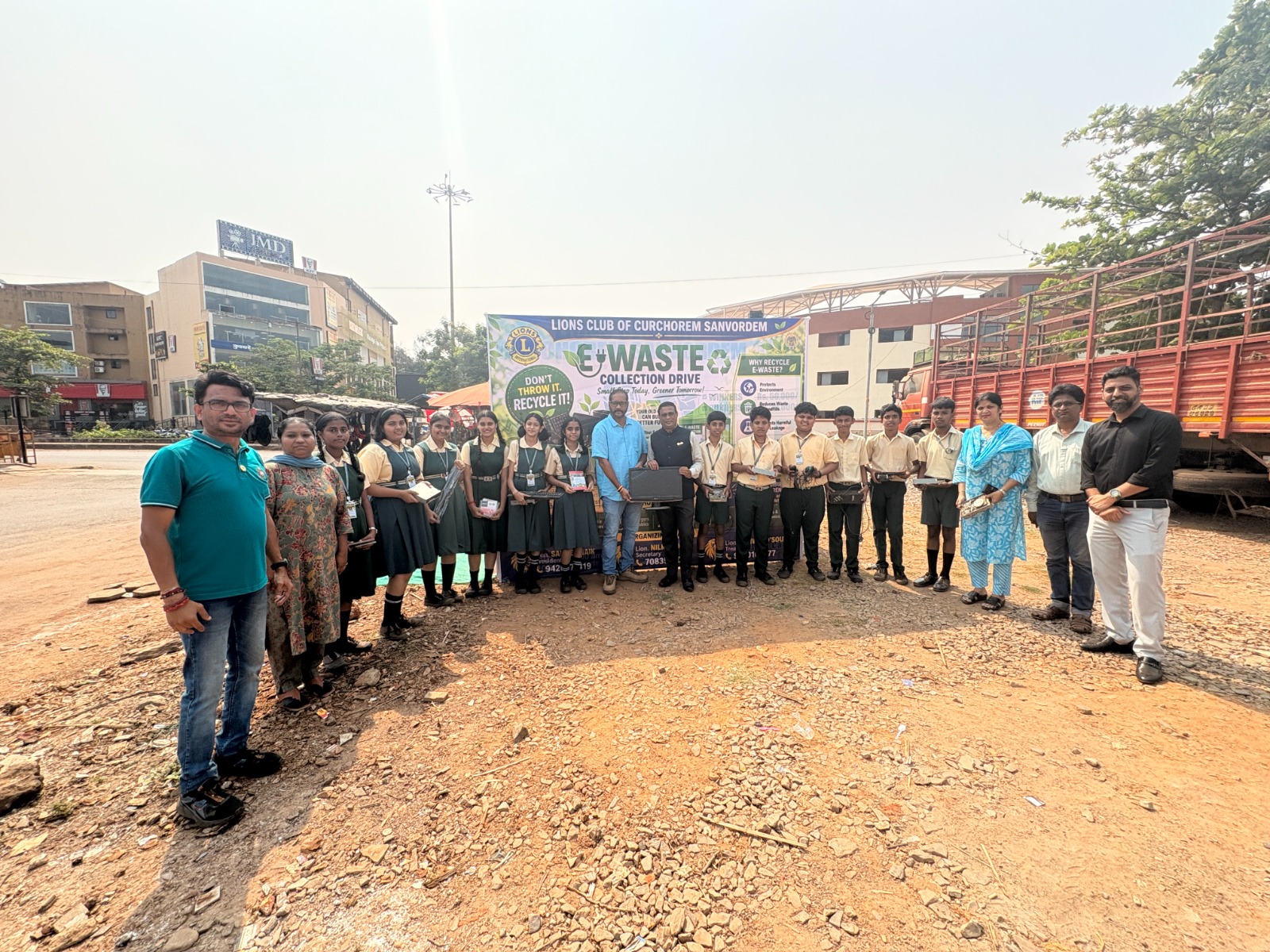 Visited Lions Club of Curchorem Sanvordem with e waste collection drive - students of sarvodaya educational  society curchorem goa