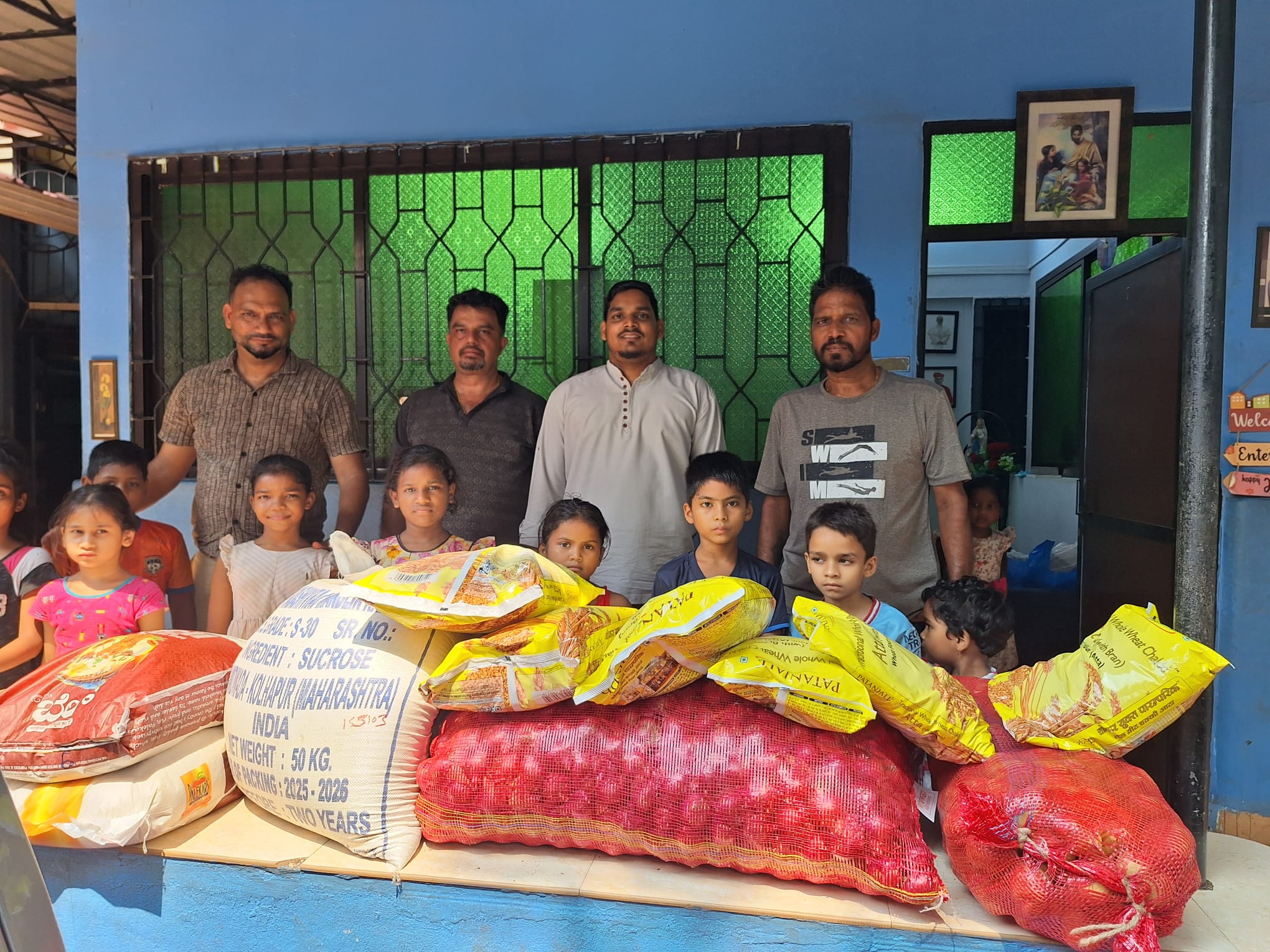 donated groceries to the orphanage